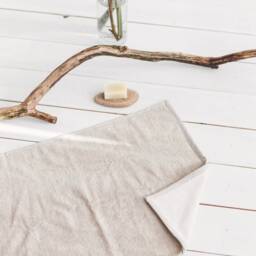 Linen Bath Mat, Bathroom Rug, Natural Terry Two Sided Mat - thumbnail 2