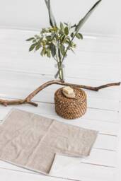 Linen Bath Mat, Bathroom Rug, Natural Terry Two Sided Mat