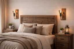 Hand Forged Rustic Wall Sconce Wood & Iron Farmhouse Light