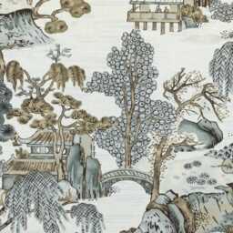 Designer Thibaut Asian Scenic Curtains Panels Drapes Cafe Curtains Blue Green Grey Or One Valance - thumbnail 4