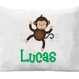 Personalized Monkey Pillow Case, Animal Bedding For Kids - thumbnail 3