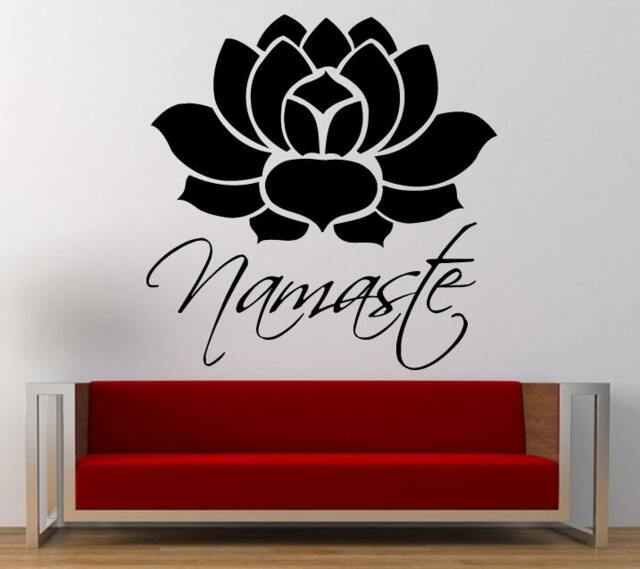 Namaste Lotus Flower Yoga Wall Decal Sticker Vinyl Mural Leaving Bedroom Room Home Decor Free Shipping L312 - image 1