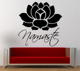 Namaste Lotus Flower Yoga Wall Decal Sticker Vinyl Mural Leaving Bedroom Room Home Decor Free Shipping L312 - thumbnail 1