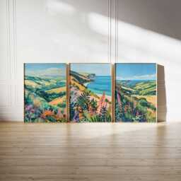 Set Of 3 Exmoor Posters, National Park Prints, Devon Wall Art Set, UK Landscape England Scenery British Travel Decor - thumbnail 2