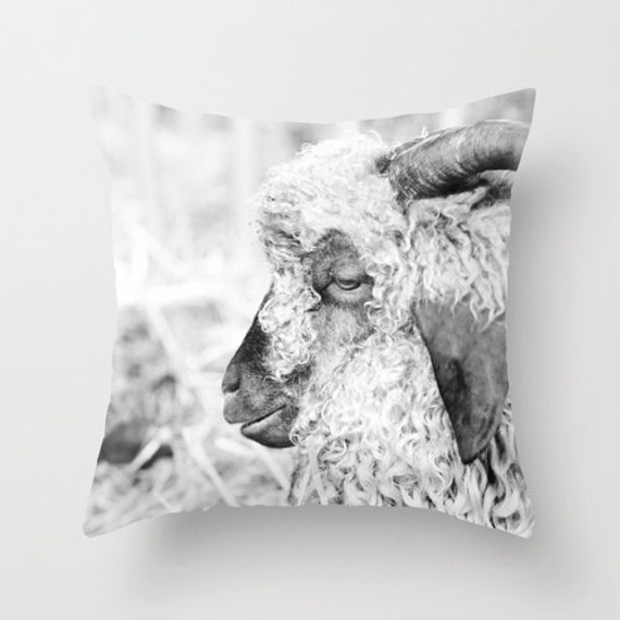 Sheep Pillow Black & White - 16x16 18x18 20x20 Cover - image 1