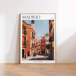 Madrid Travel Poster Colorful Spanish Cityscape Art - thumbnail 3