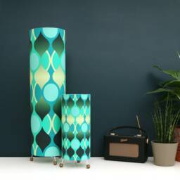Retro Teal Lamp Mid-Century Modern Handmade Floor/Table Lamp - UK Plug - thumbnail 1