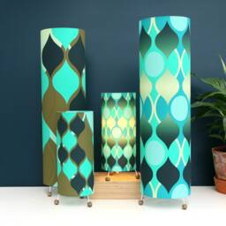 Retro Teal Lamp Mid-Century Modern Handmade Floor/Table Lamp - UK Plug - thumbnail 4