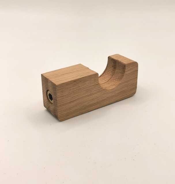 Solid Oak Curtain Rod Brackets - Handmade Wooden Wall Mount Minimalist Scandinavian Hardware Custom Size Available - image 1