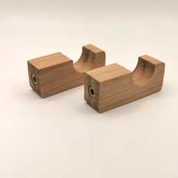 Solid Oak Curtain Rod Brackets - Handmade Wooden Wall Mount Minimalist Scandinavian Hardware Custom Size Available - thumbnail 3
