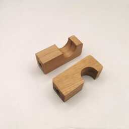 Solid Oak Curtain Rod Brackets - Handmade Wooden Wall Mount Minimalist Scandinavian Hardware Custom Size Available - thumbnail 2