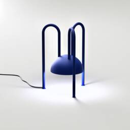 Allugi Modern Geometric Table Lamp From Balance Lamp With A Yellow Globe & Red Legs - thumbnail 4
