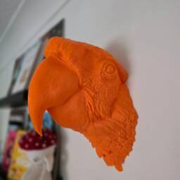 Scarlet Macaw Wall Mount - Animal Home Decor 3D Printed - thumbnail 3