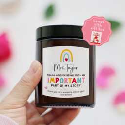 Personalized Gift For Class Teacher Nursery Key Worker Childminder - Thank You Appreciation Gift Important Part Of My Story Candle - thumbnail 1