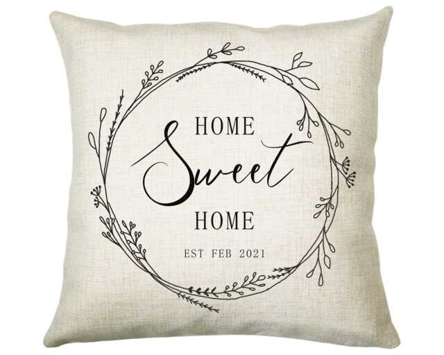Personalised New Home D??cor Cushion House Gift Design For First Buyers Family Cs227 - image 1