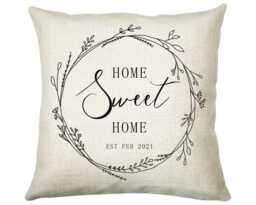 Personalised New Home D??cor Cushion House Gift Design For First Buyers Family Cs227 - thumbnail 1