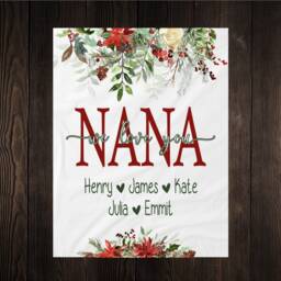 Grandma Christmas Gift, Blanket, Present, Floral Style Personalized Mom Gift For Grandparent - thumbnail 3