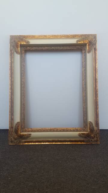 Off White - Cream & Gold Leaf 3'' Wide Wooden Ornate Picture Frame Imperial Compo 14x18'' - image 1