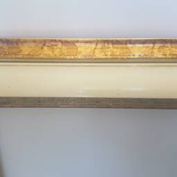 Off White - Cream & Gold Leaf 3'' Wide Wooden Ornate Picture Frame Imperial Compo 14x18'' - thumbnail 2