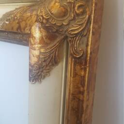Off White - Cream & Gold Leaf 3'' Wide Wooden Ornate Picture Frame Imperial Compo 14x18'' - thumbnail 3