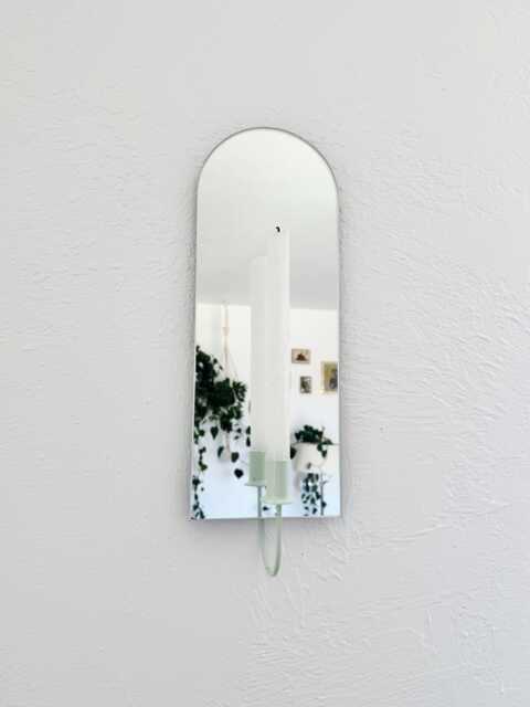 Handmade Arch Mirror Candle Sconce Modern Wall Decor, Custom Finishes - image 1