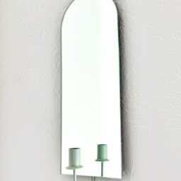 Handmade Arch Mirror Candle Sconce Modern Wall Decor, Custom Finishes - thumbnail 3