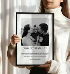 Personalised Mum & Dad Photo Print - Customised Parents Gift & Keepsake Print, Family For - thumbnail 1