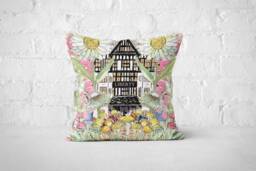 Liberty in Bloom Cushion, London Department Store, Floral Decorative Cushion - thumbnail 1