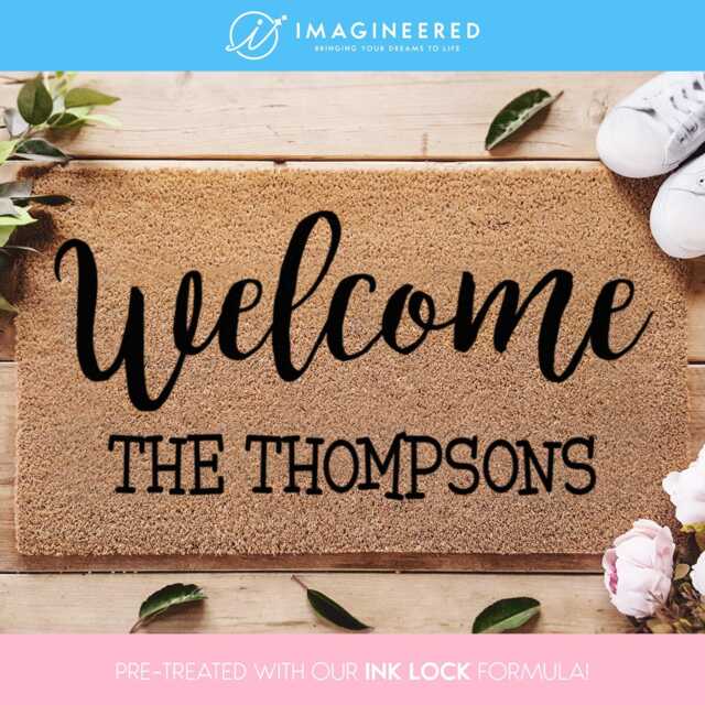 Custom Doormat - Housewarming Gift Wedding Ideas Personalized Last Name Welcome Mat Realtor Closing - image 1