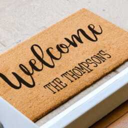 Custom Doormat - Housewarming Gift Wedding Ideas Personalized Last Name Welcome Mat Realtor Closing - thumbnail 2