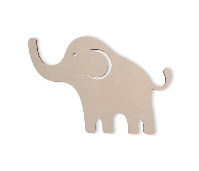 Wooden Elephant Shape Unfinished Mdf, Woodland Nursery Decor - image 1