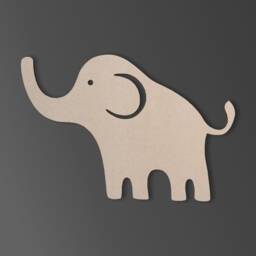 Wooden Elephant Shape Unfinished Mdf, Woodland Nursery Decor - thumbnail 2