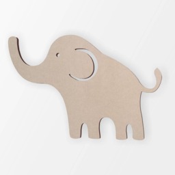 Wooden Elephant Shape Unfinished Mdf, Woodland Nursery Decor - thumbnail 3