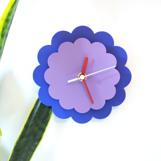 Layered Flower Acrylic Wall Clock - Small - image 1