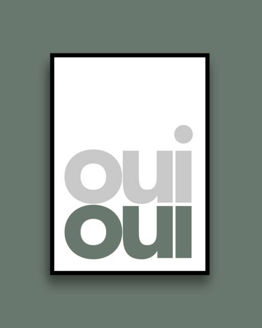 Toilet Bathroom Wall Art Prints Posters Pictures Oui Contemporary Typography Bold/Frame Not Included - image 1