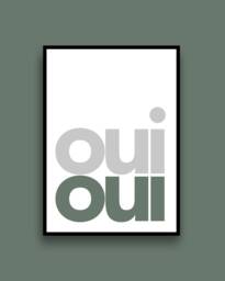 Toilet Bathroom Wall Art Prints Posters Pictures Oui Contemporary Typography Bold/Frame Not Included - thumbnail 1