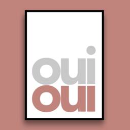 Toilet Bathroom Wall Art Prints Posters Pictures Oui Contemporary Typography Bold/Frame Not Included - thumbnail 3
