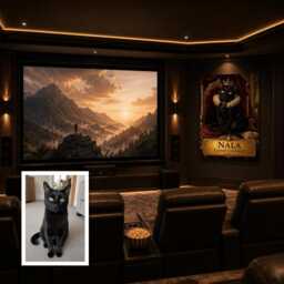 Personalised Royal Cat Canvas From Photo, Custom Name Countess Portrait Wall Art Gift For Mum, Dad, Birthday Christmas - thumbnail 4