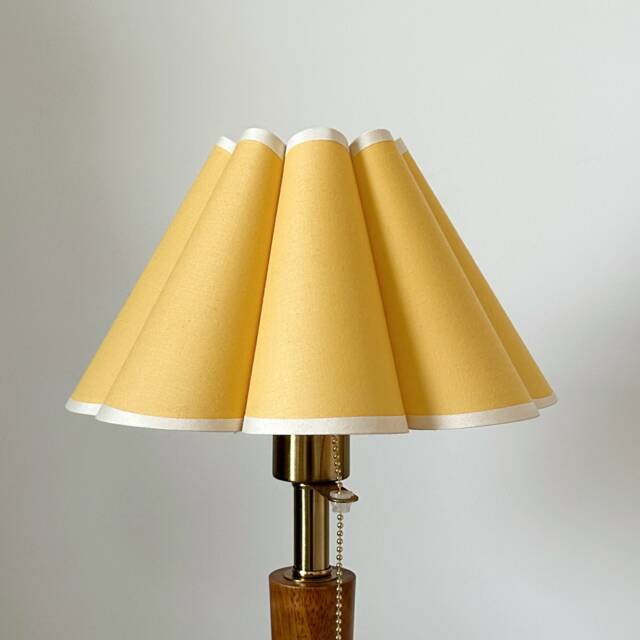 Yellow Pleated Lampshade Warm Lighting For Table Lamps Pendant Light PVC Fabric Petal Shades Home Furnishing Lamp Decor - image 1
