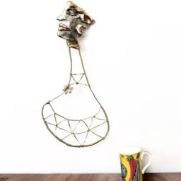 Boho Women Polymer Clay, Metal Wire Sculpture Ooak/Abstract Modern Art - thumbnail 2