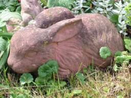 Rabbit/Hare Animal Sculpture Figurine Made Of Artificial Sandstone in Antique Look S 04 - thumbnail 1