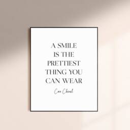 Smile Is The Prettiest Print, Wall Art, Living Room, Home Prints, House Warming Gift, Make Up Bedroom Dressing Rose Gold - thumbnail 3