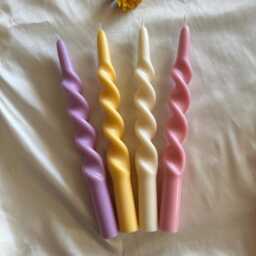 Hand-Poured Soy/Beeswax Taper Candles Romantic Spring Easter Candle Set - thumbnail 4