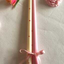 Hand-Poured Soy/Beeswax Taper Candles Romantic Spring Easter Candle Set - thumbnail 2
