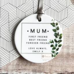 Personalised A Mum Is Your First Friend Mom Mam Gift Quote Pink Burgundy Floral Design Home Linen Style Cushion Cover - thumbnail 2