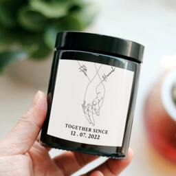 Congratulations Engagement Gift For Couple Friends Colleague Fiancee Wife Husband - Personalized 1st First Anniversary Wedding Candle - thumbnail 2
