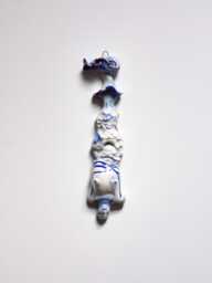 Handcrafted Porcelain Mermaid Sculpture, Ocean Art Decor With Blue & Gold Accents, Mythical Charm