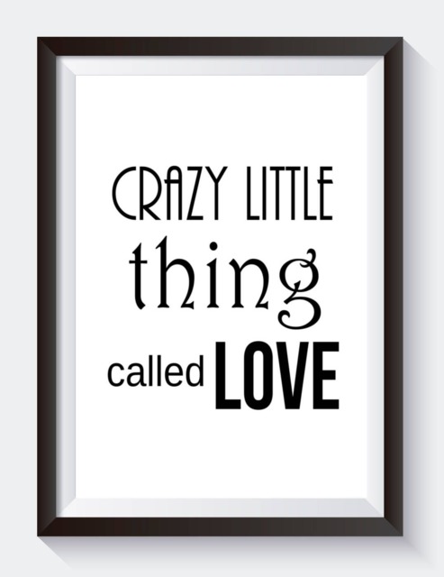 Crazy Little Thing Called Love, Queen Song Lyrics, Wedding Sign, Black & White Art, Gallery Wall Decor, Valentine's Day Bedroom Art - image 1