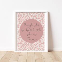 Though She Be But Little Is Fierce Print - Nursery Wall Art, Bedroom, Nursery Decor, Prints For Nursery, Animal Print, Baby Gift - thumbnail 2