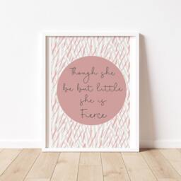 Though She Be But Little Is Fierce Print - Nursery Wall Art, Bedroom, Nursery Decor, Prints For Nursery, Animal Print, Baby Gift - thumbnail 3